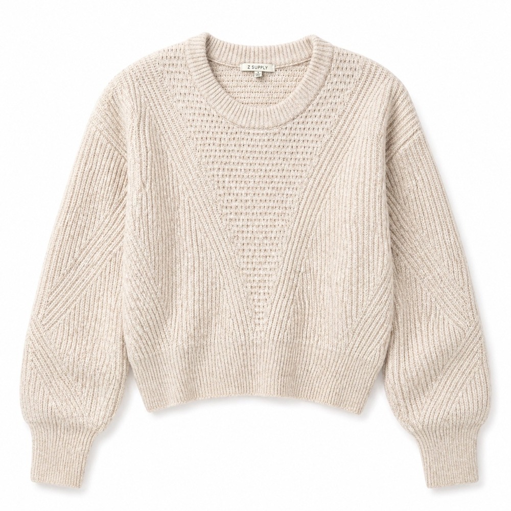 Z Supply Chunky Knit Sweater Small Cream Cozy Minimalist